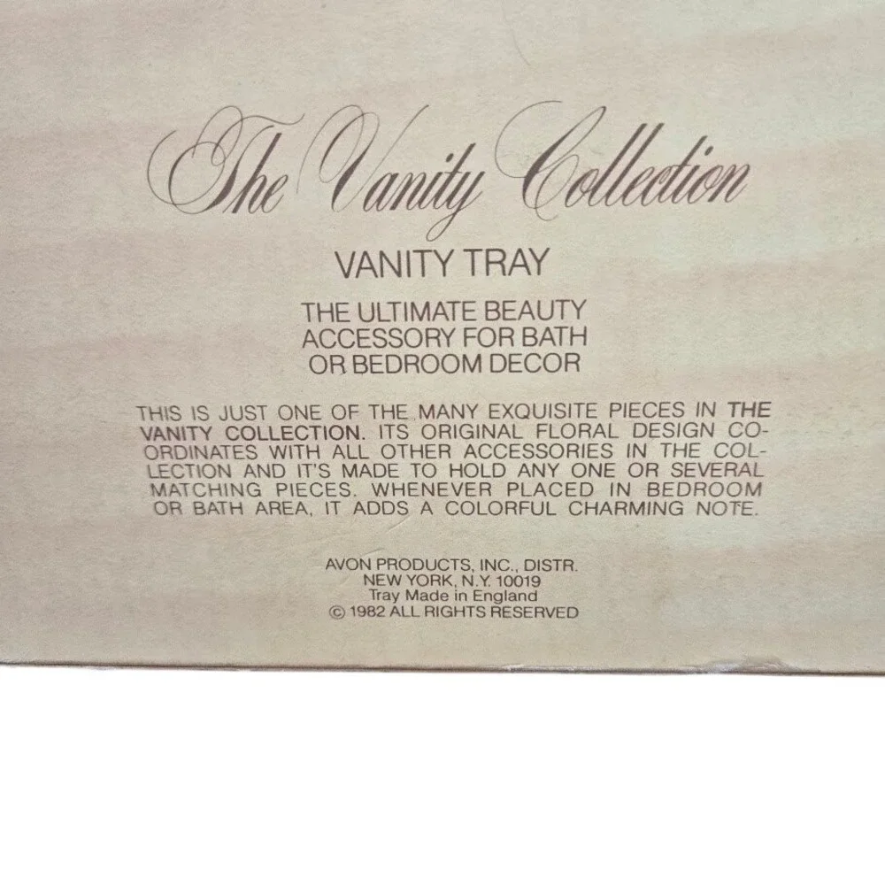 1982 NIB Avon The Vanity Collection Vanity Tray Floral Design - Picture 5 of 8